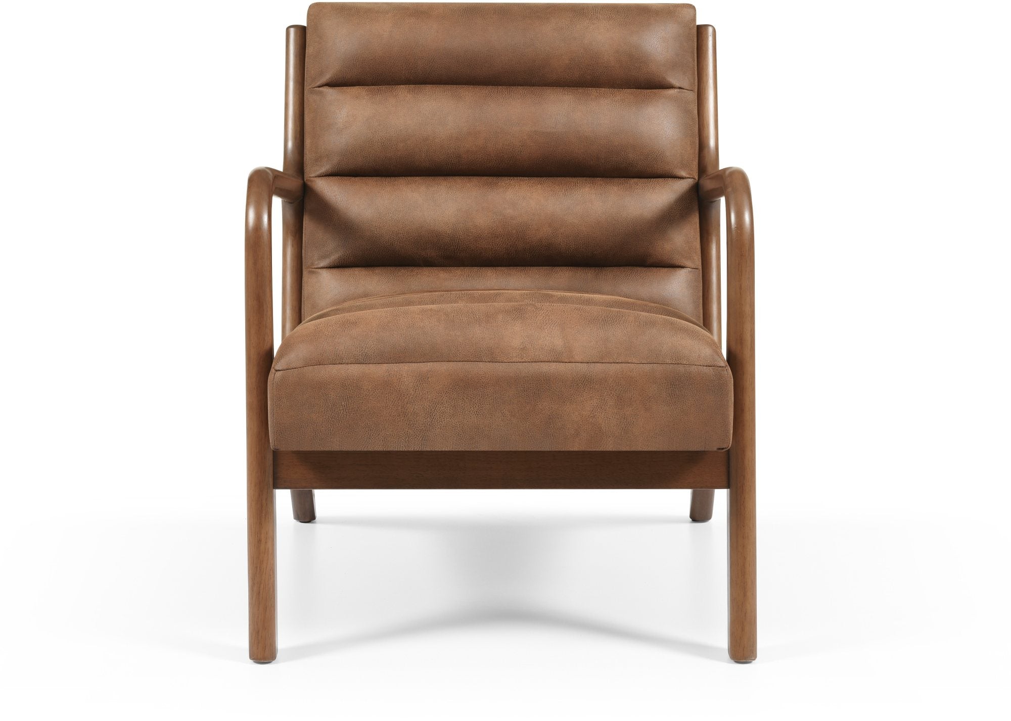 Inca ribbed accent chair with Walnut frame