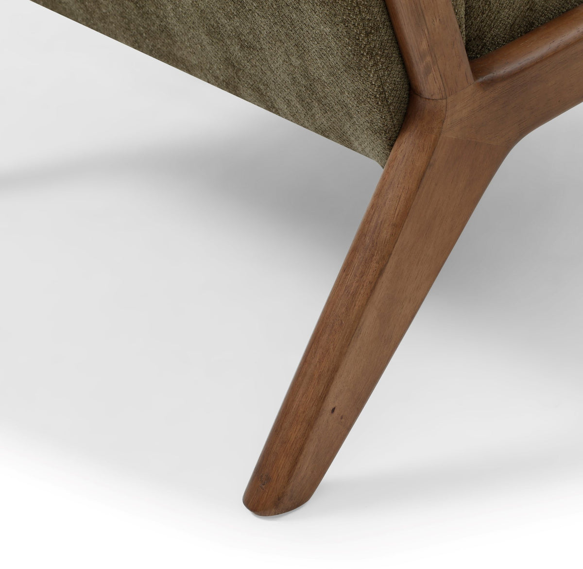 Inca ribbed accent chair with Walnut frame