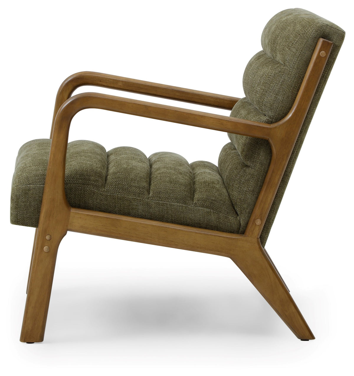 Inca ribbed accent chair with Walnut frame