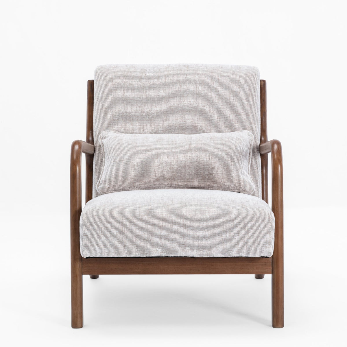 Inca plain accent chair with Walnut frame