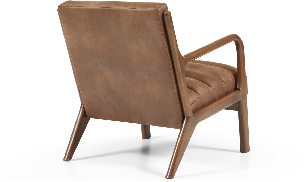 Inca ribbed accent chair with Walnut frame