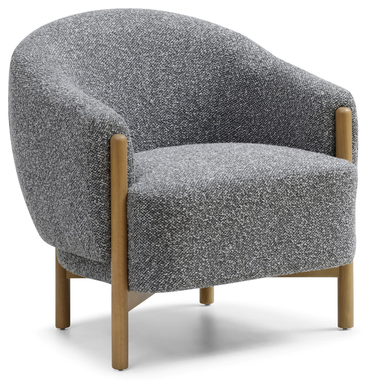 Suzie barrel style chair in Luxe boucle