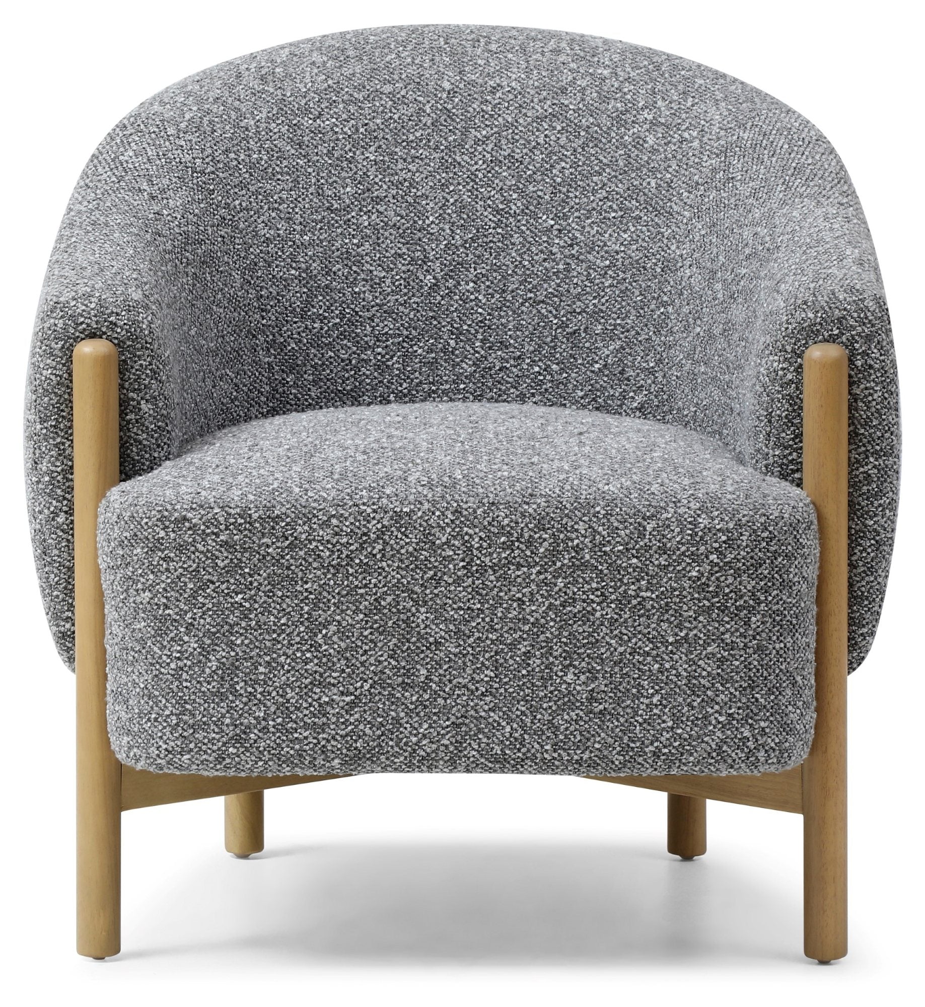Suzie barrel style chair in Luxe boucle