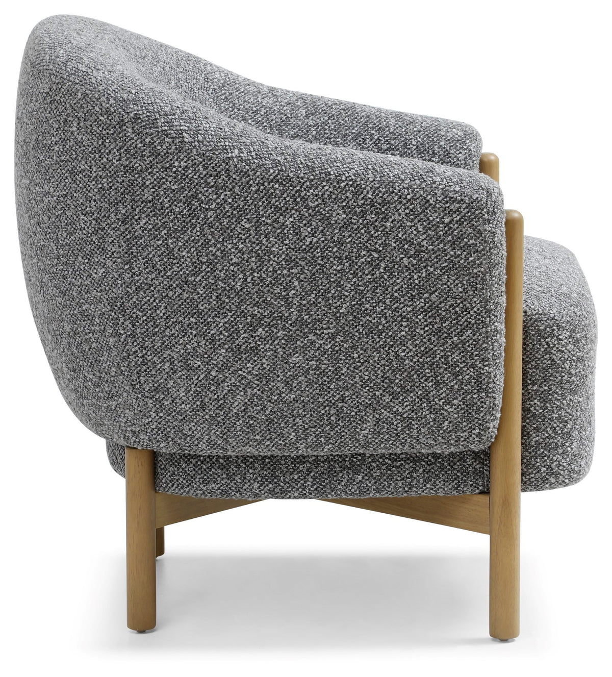 Suzie barrel style chair in Luxe boucle