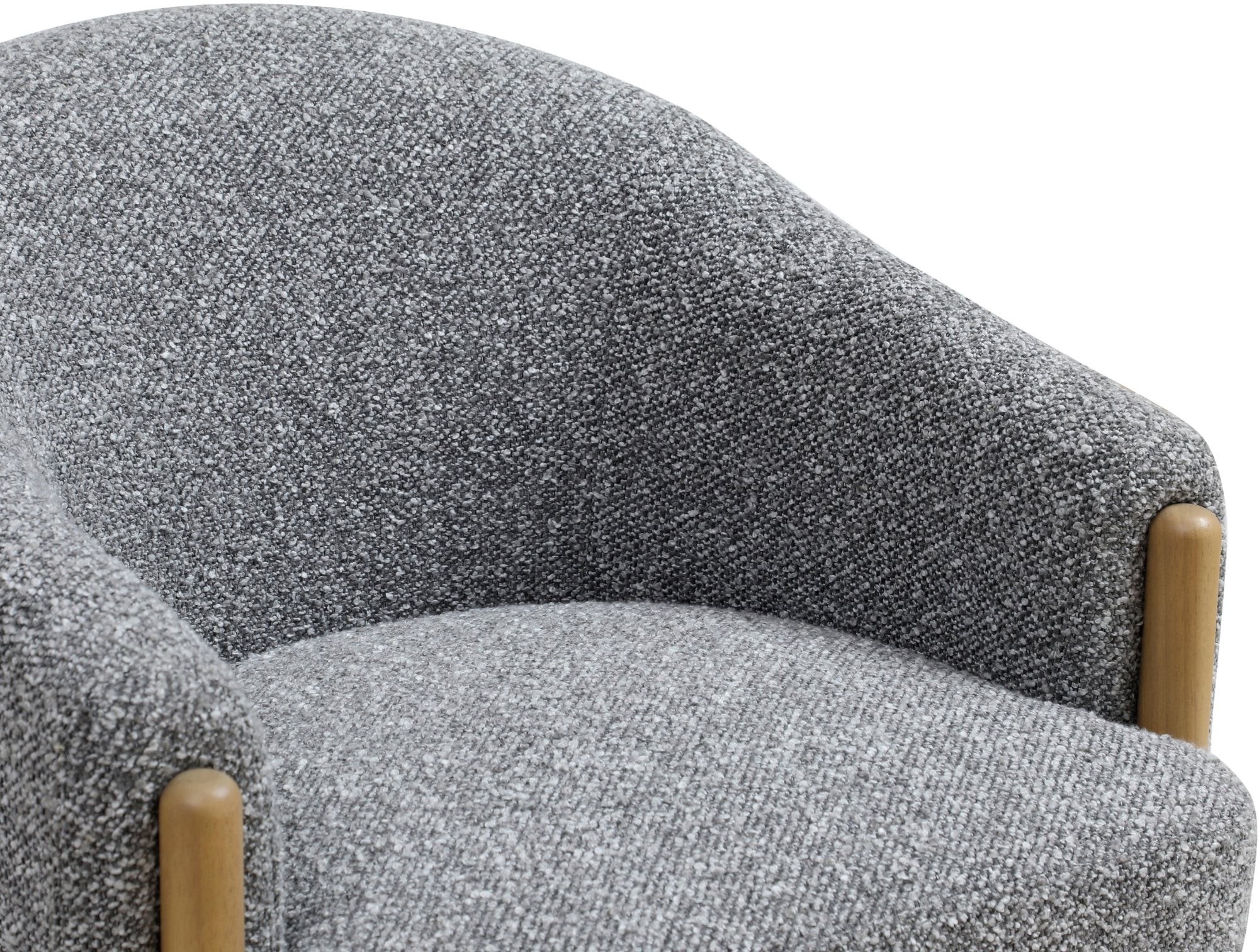 Suzie barrel style chair in Luxe boucle