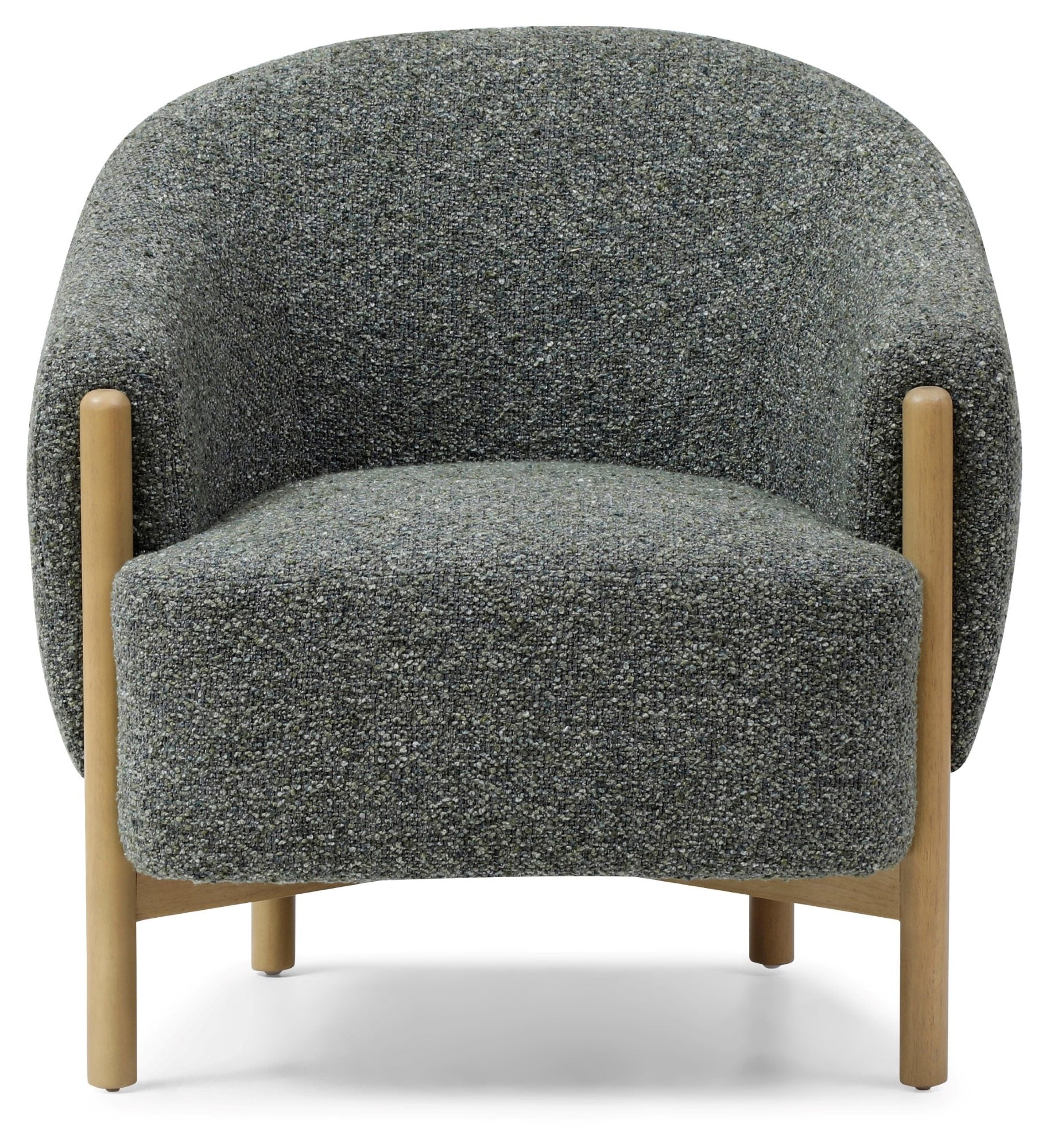 Suzie barrel style chair in Luxe boucle