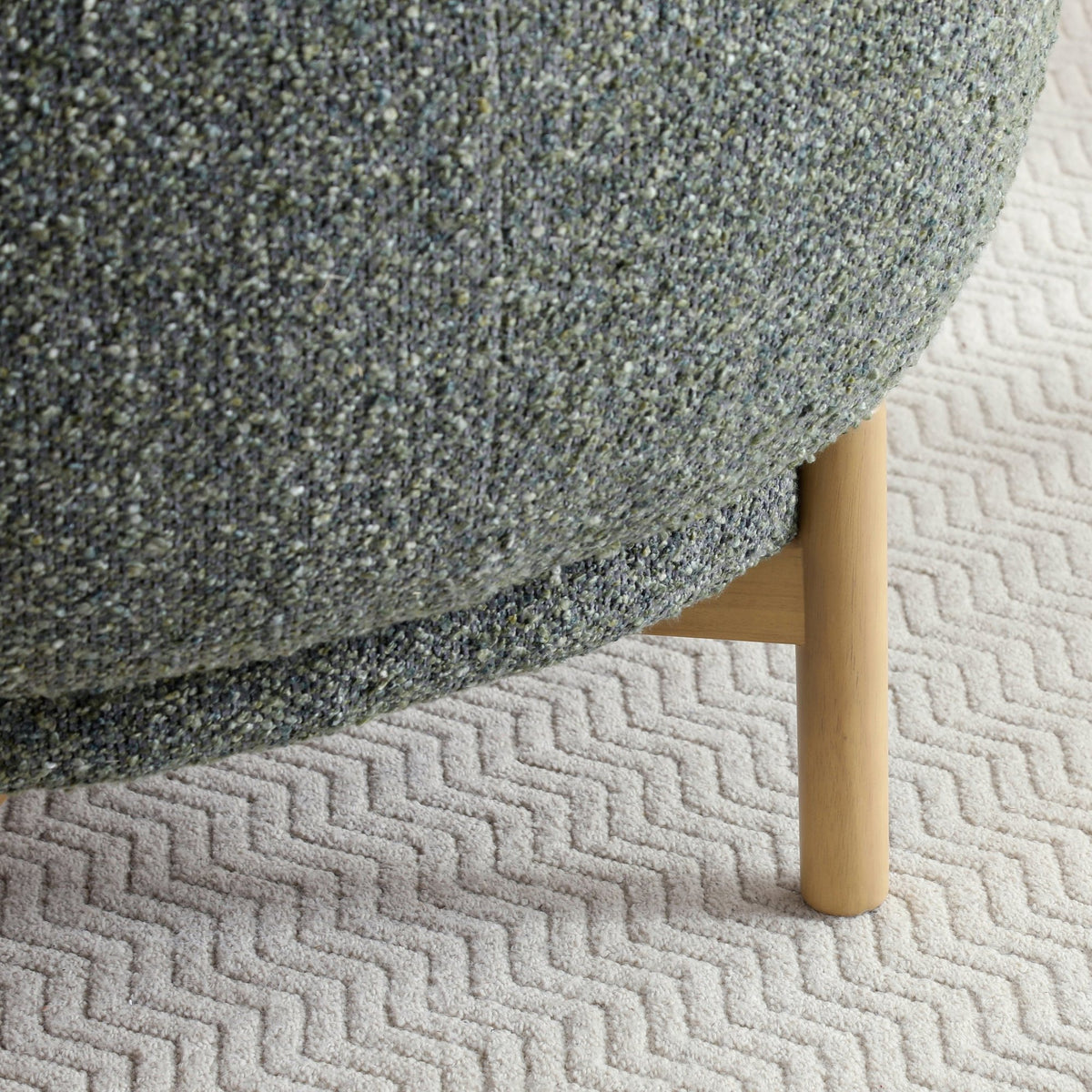 Suzie barrel style chair in Luxe boucle
