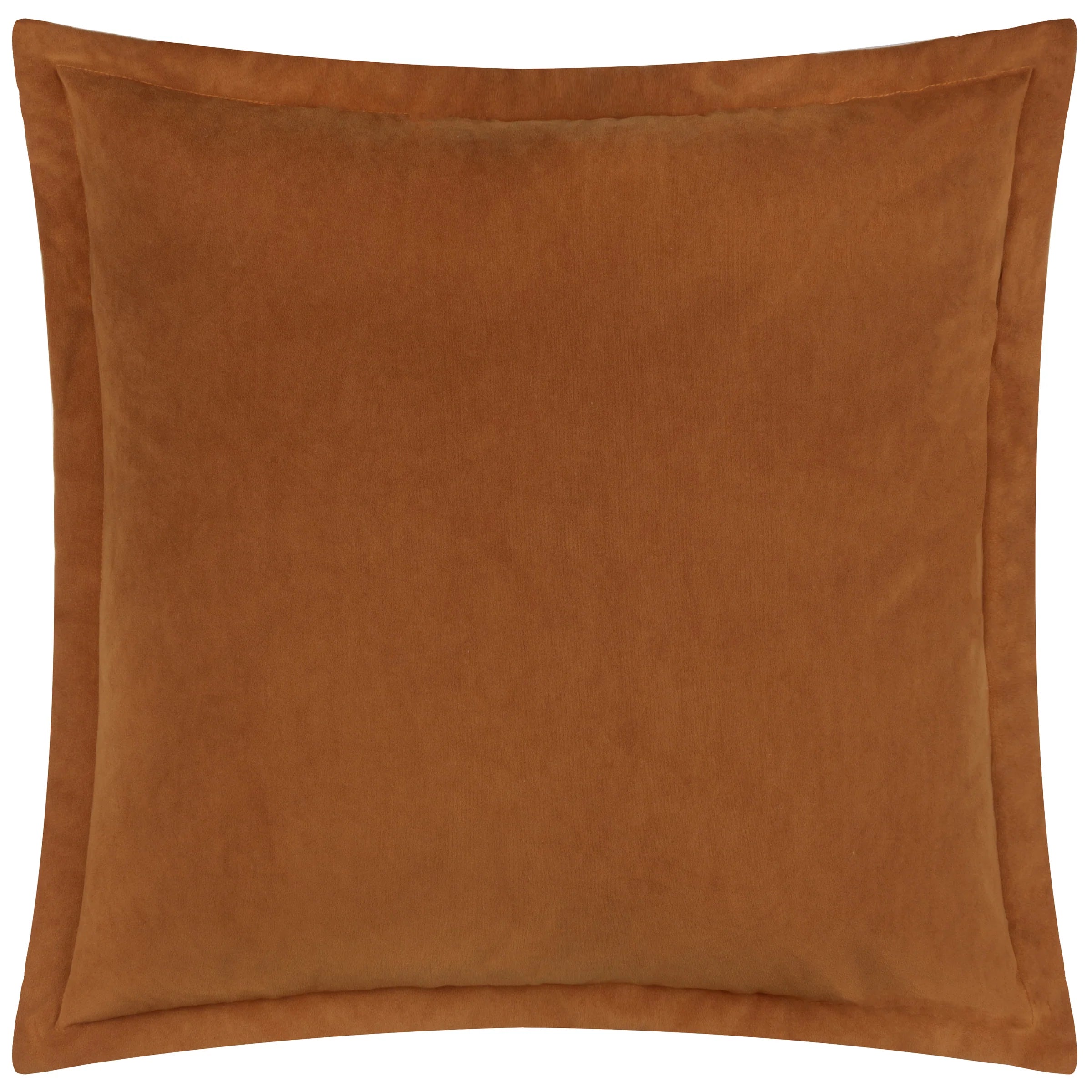 Eclipse soft plush velvet cushion with contrast trim 60 x 60cm Sunset