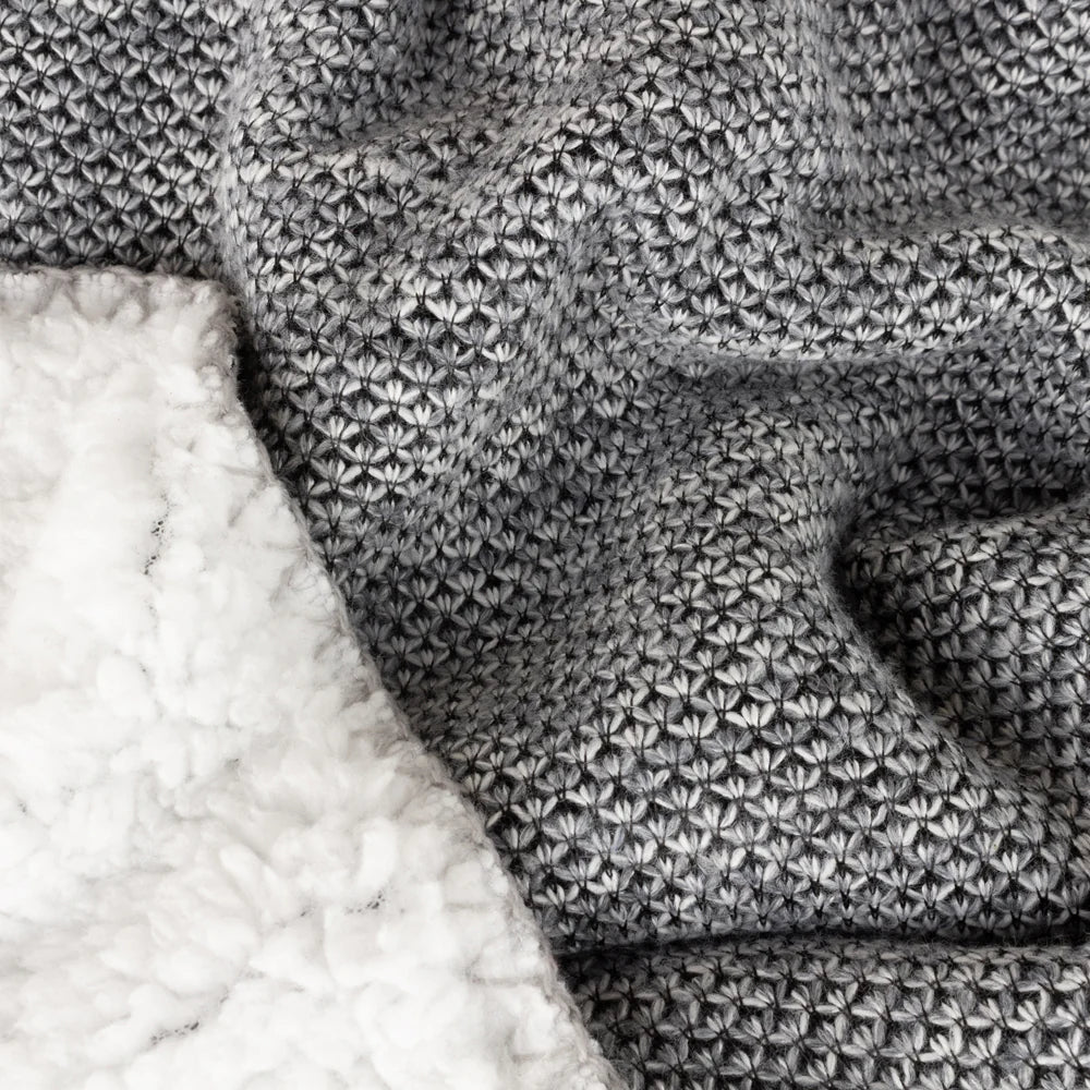 Nurrel Sherpa fleece throw 130 x 180cm in Grey