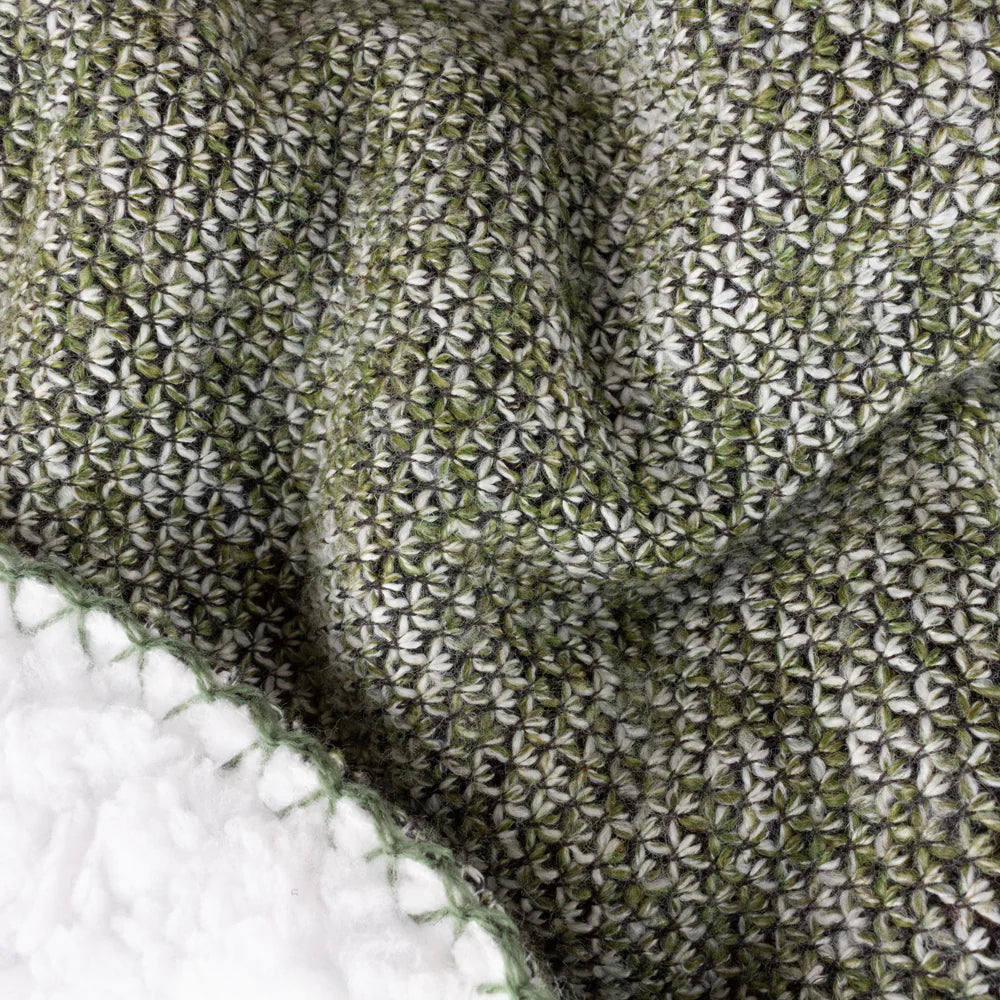 Nurrel Sherpa fleece throw 130 x 180cm in Moss