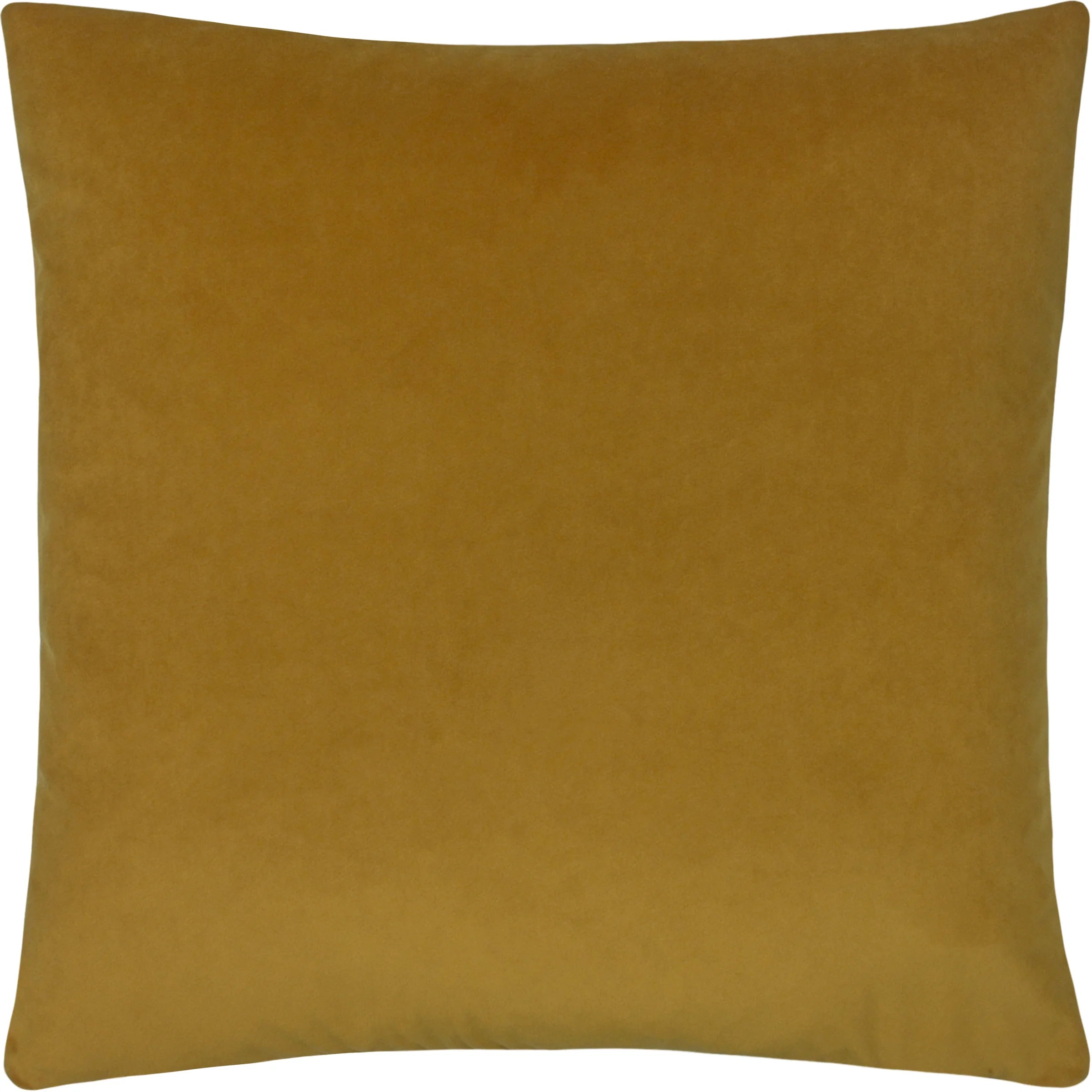 Eclipse soft plush velvet cushion with contrast trim 60 x 60cm Mustard