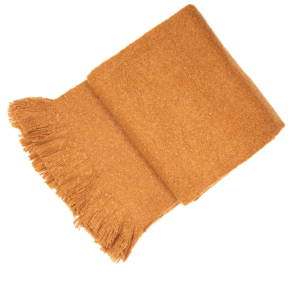 Serena Mohair plain throw 130 x 180cm in Tan