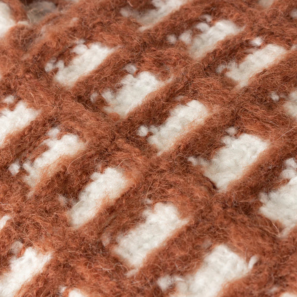 Toasty reversible chunky waffle throw in brick 130 x 180cm