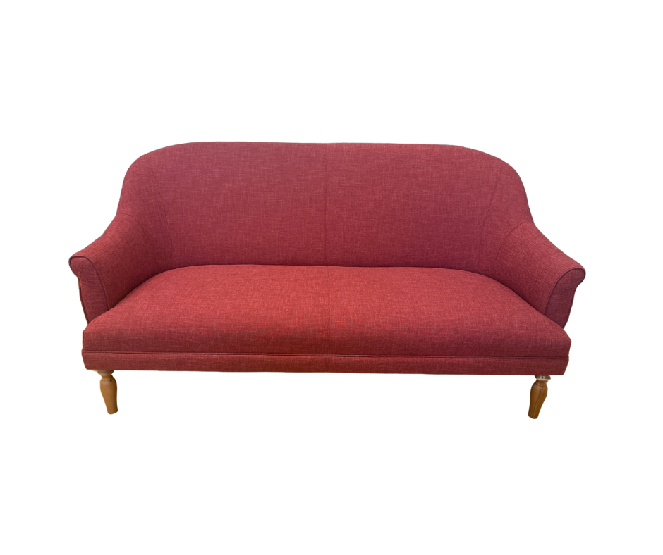 Souffle 3 seater sprung seat sofa in Raspberry red weave fabric