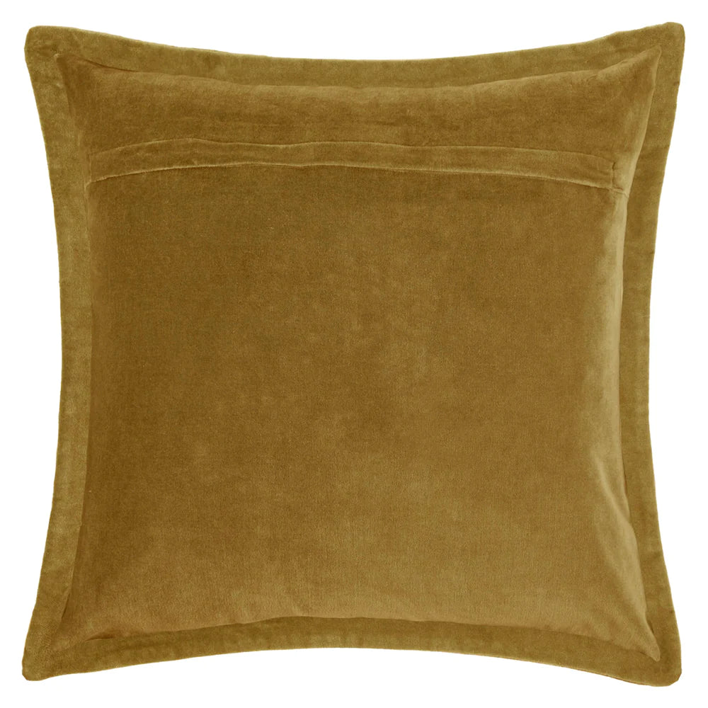 Waghoba Embroidered Leopard feather Cushion 55cm x 55cm Mustard