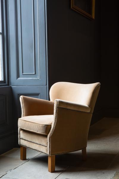 Adam small accent chair in Butterscotch velvet