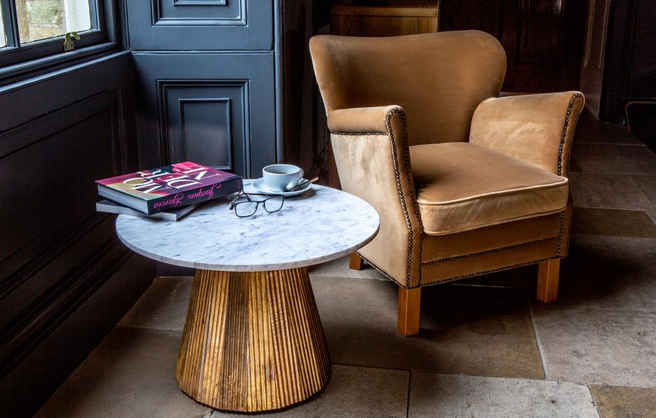 Adam small accent chair in Butterscotch velvet