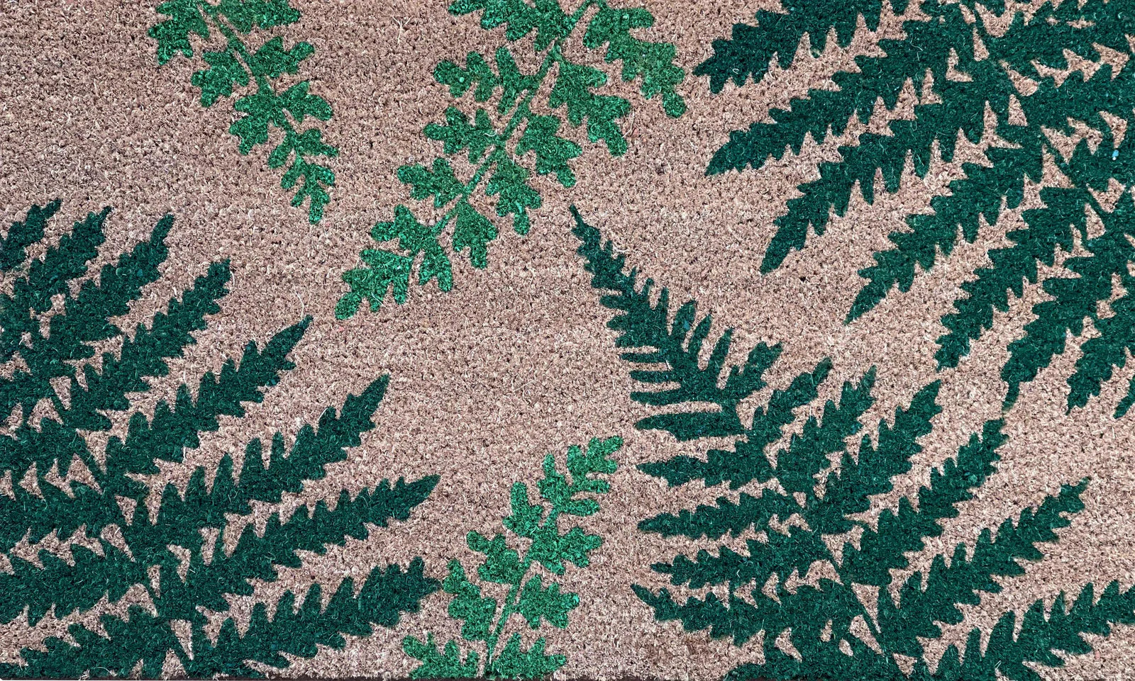 RHS Bloom Collection Coir Door mat in Fern leaf print