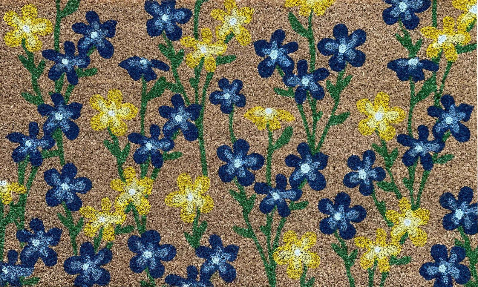 RHS Bloom Collection Coir Door mat in Spring Flowers