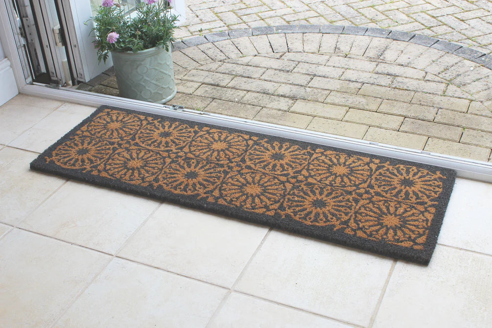 RHS Bloom Collection Coir Runner in Starburst grey