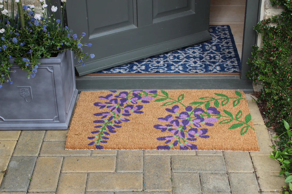 RHS Bloom Collection Coir Door mat in Wisteria