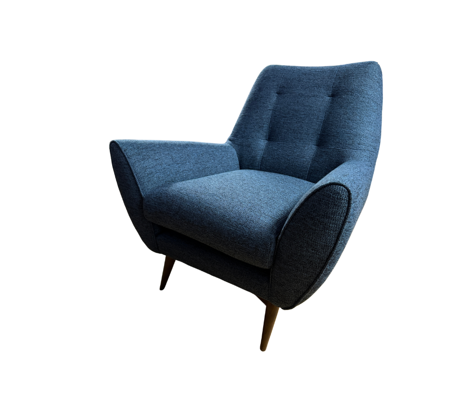 Abode high back accent chair in royal blue mix weave