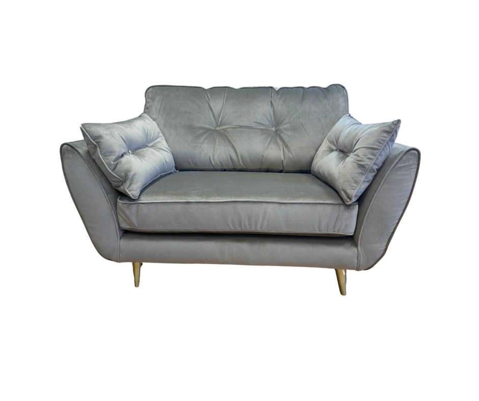 Zinc loveseat in Malta taupe velvet