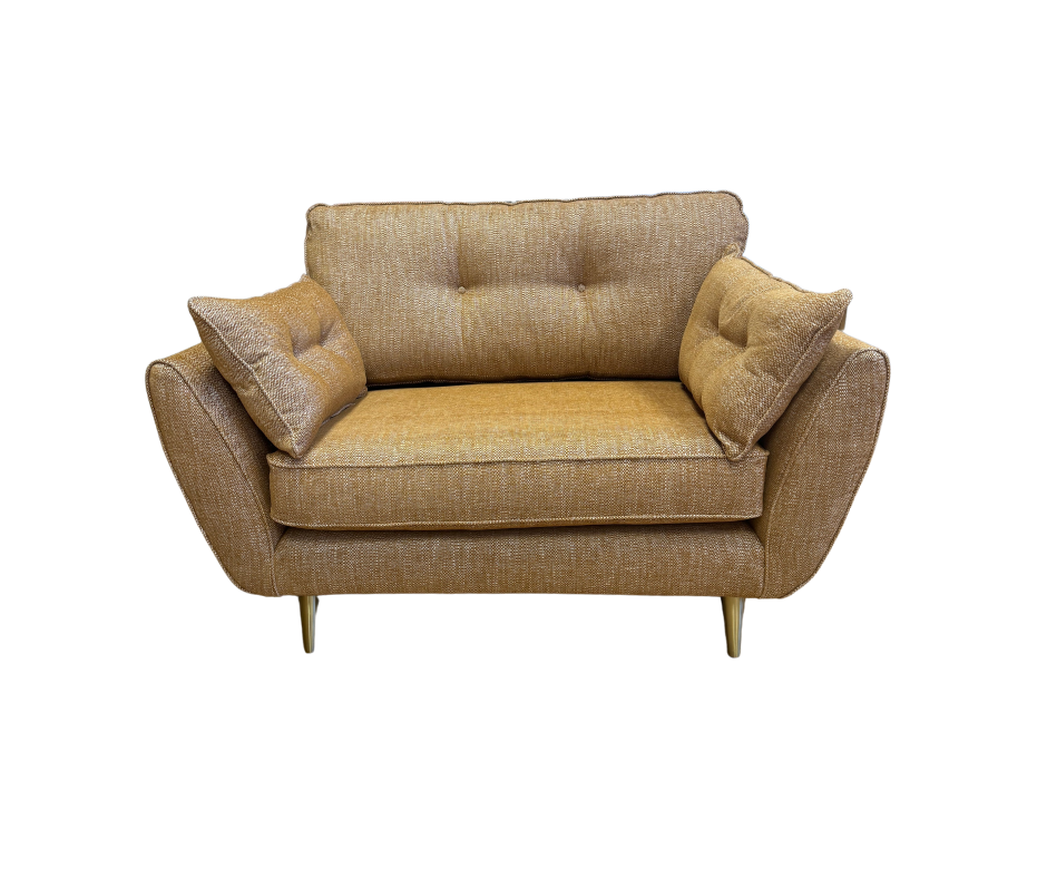 Zinc loveseat in Touch mustard mix weave