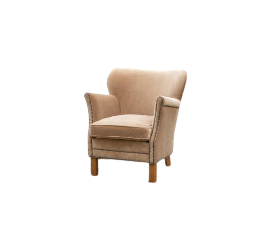 Adam small accent chair in Butterscotch velvet