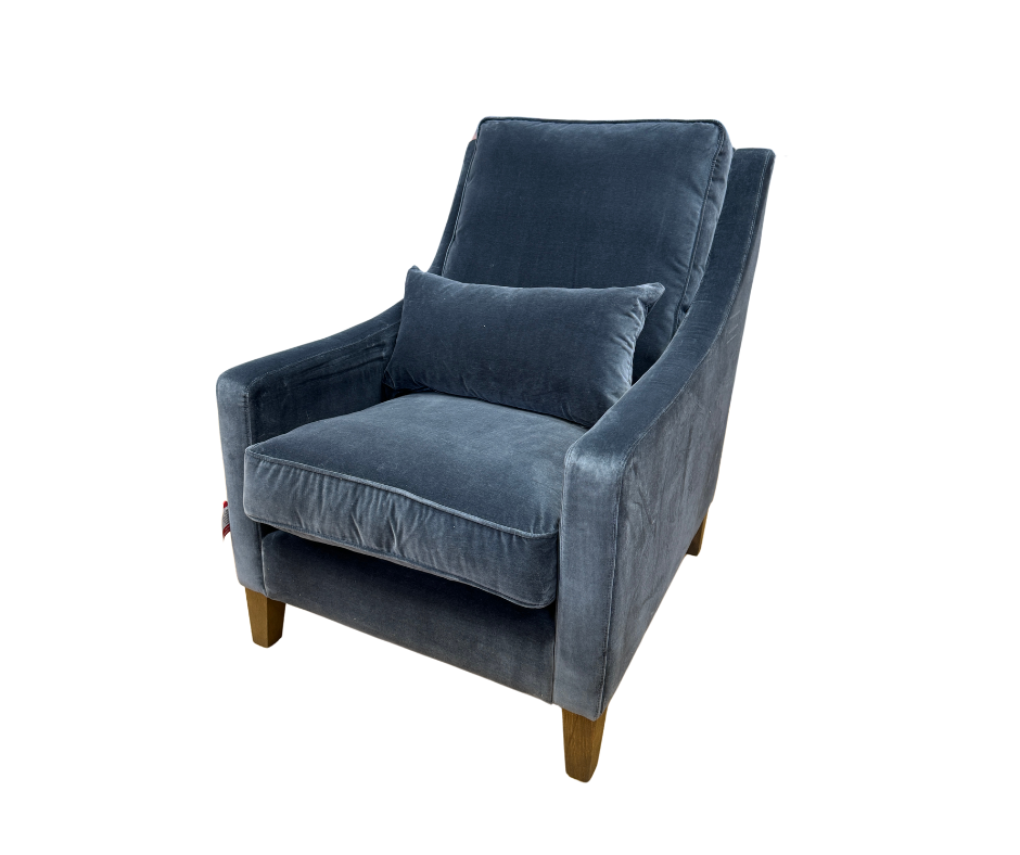 Iggy high back armchair in slate grey velvet