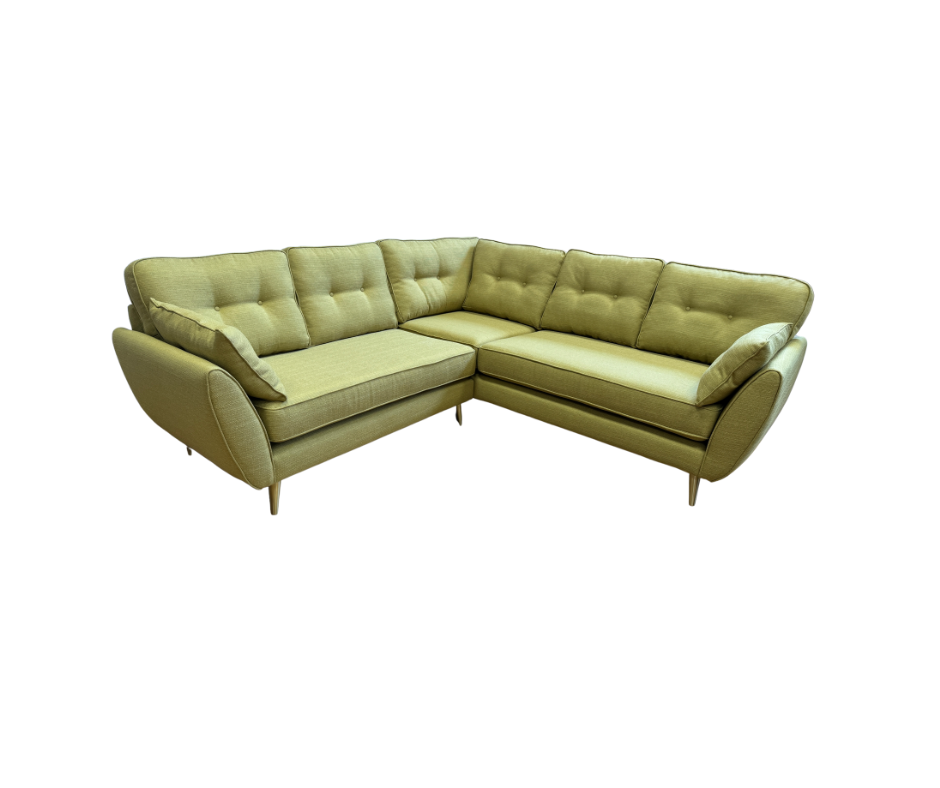 French Connection Zinc 2 piece 2 corner 2 true corner sofa in Texas Apple weave fabric