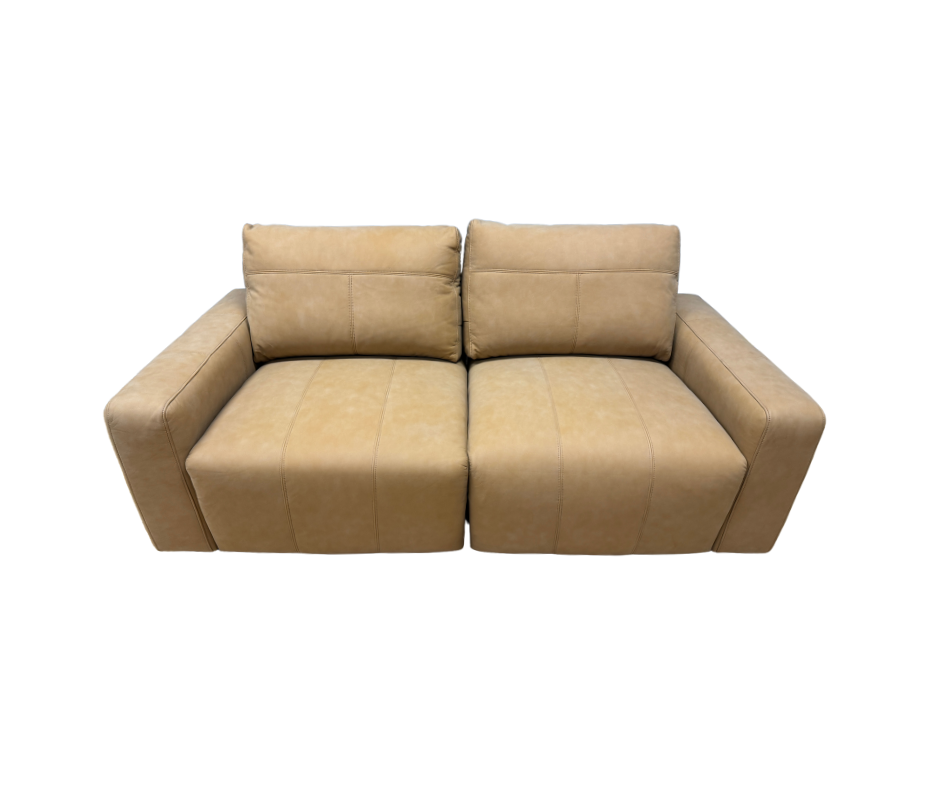 Morley by G Plan x Jay Blades 3 seater split sofa in Cork tan brown leather