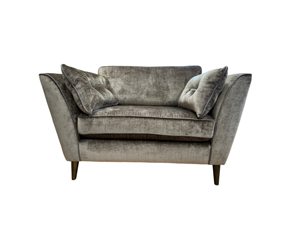 Hallie loveseat in dark brown velvet fabric