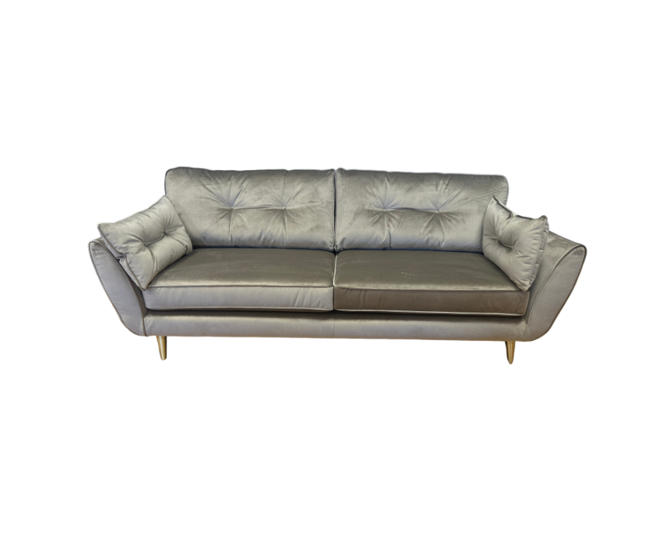 French Connection Zinc large 4 seater standard back sofa in Malta taupe velvet